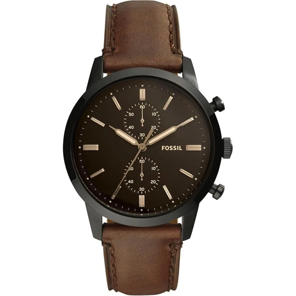 Fossil Men's Townsman Quartz Stainless Steel and Leather Chronograph Watch