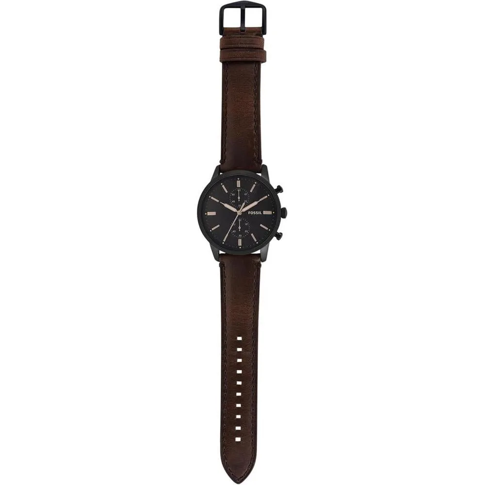 Reloj cronógrafo de acero inoxidable y cuero Fossil Townsman para hombre, estilo clásico y funcionalidad moderna