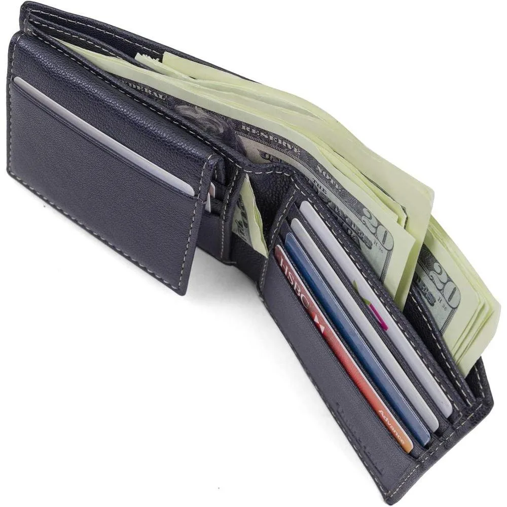 Timberland Cartera RFID de cuero genuino para hombre con soporte de identificación extraíble y ranuras para tarjetas