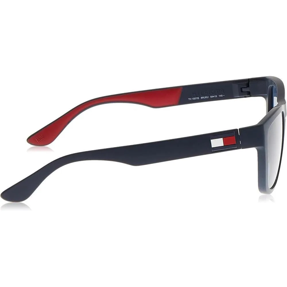 Gafas de sol cuadradas para hombre Tommy Hilfiger con marco de plástico y protección UV, incluye funda de marca