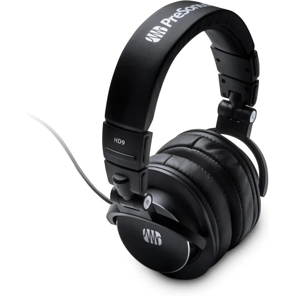 PreSonus HD9 Professional Monitoring Headphones — High-Power Handling, Closed-Back, Circumaural Acoustic Design Studio Recording Headphones for Professional Mixing and Monitoring