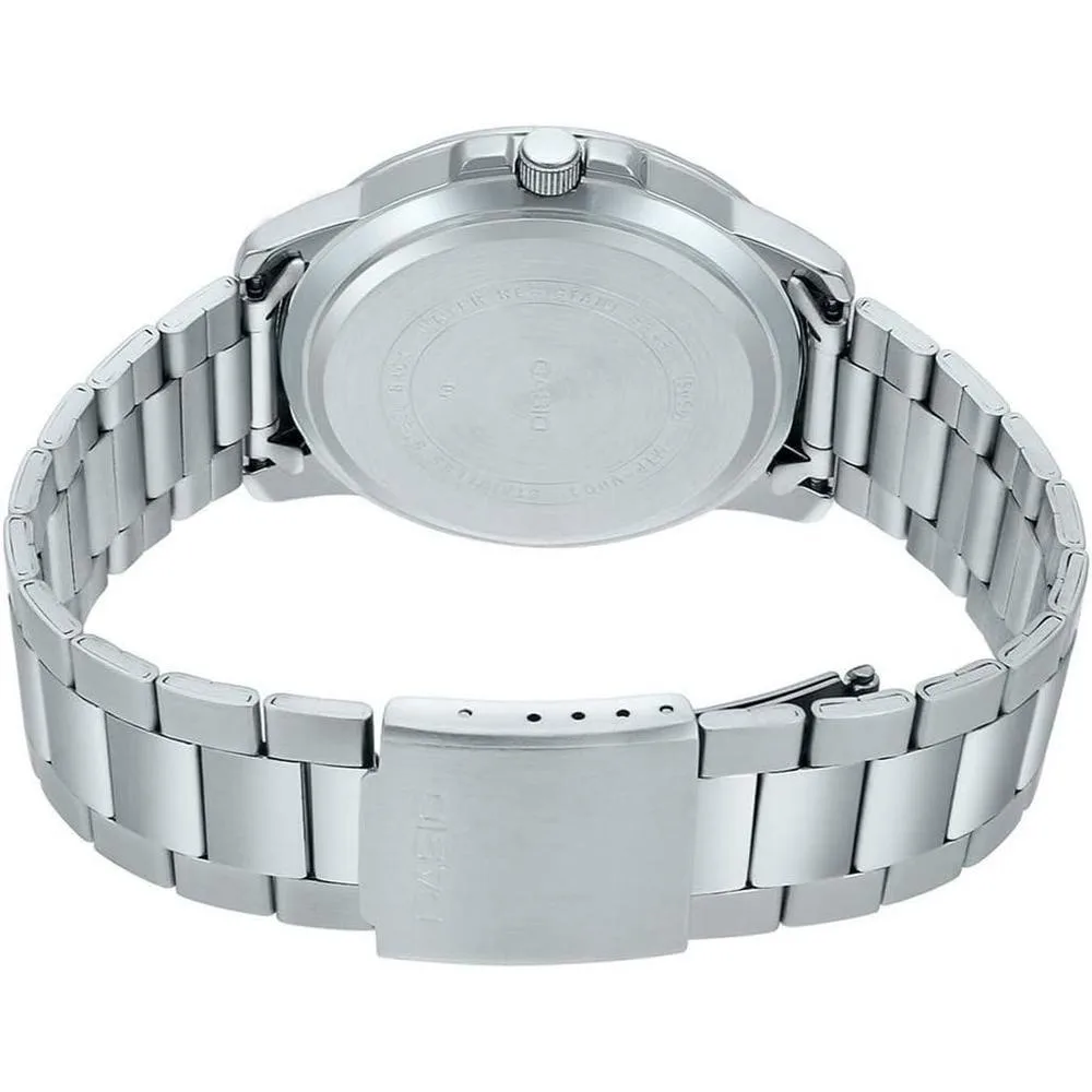 Reloj Casio para hombre, diseño análogo con dial marrón y acero inoxidable, resistente al agua y manecillas luminosas