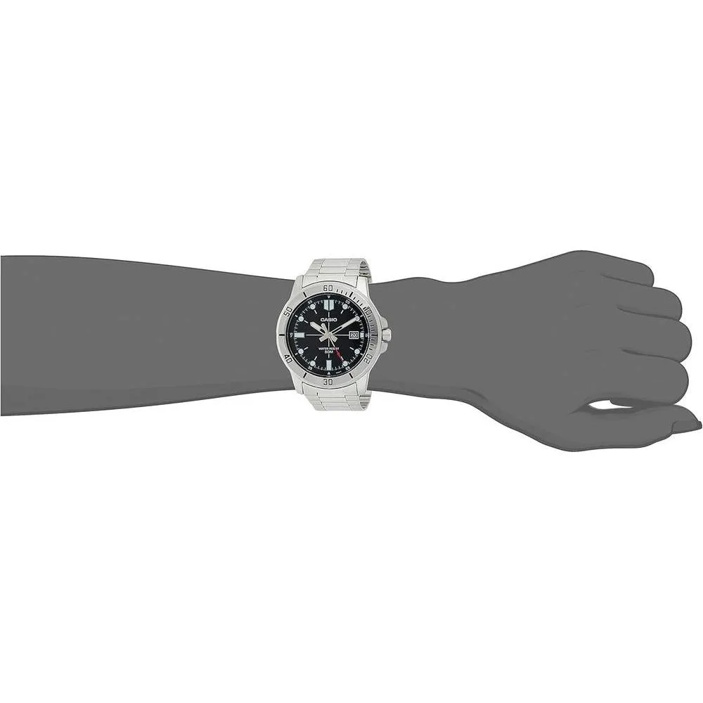 Reloj Casio para hombre, diseño análogo con dial marrón y acero inoxidable, resistente al agua y manecillas luminosas