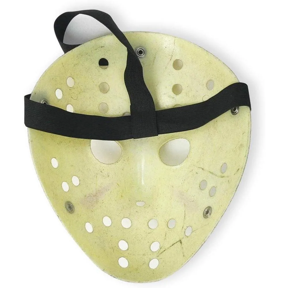 Máscara Cosplay Halloween de terror con diseño de hockey en color amarillo, ideal para disfraces y fiestas temáticas