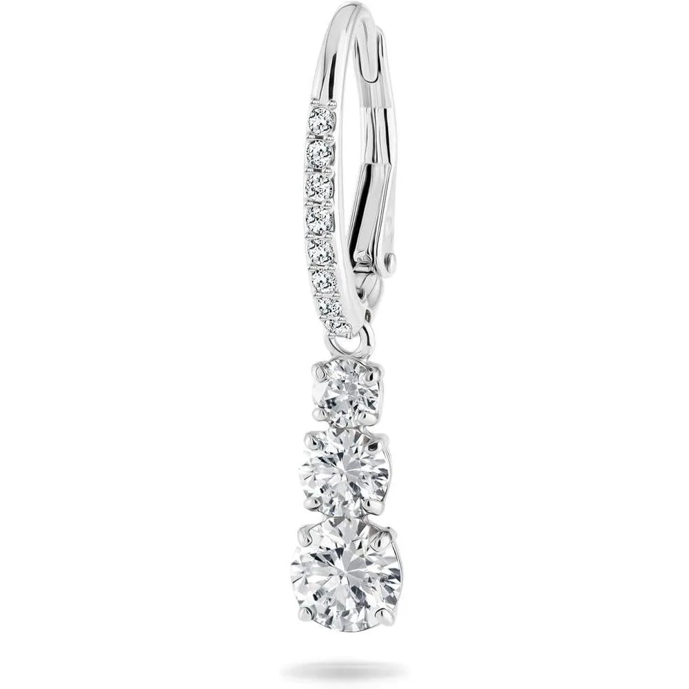 Swarovski colección de joyas: collar y aretes de cristal de trilogía de atracción, diseño elegante y atemporal