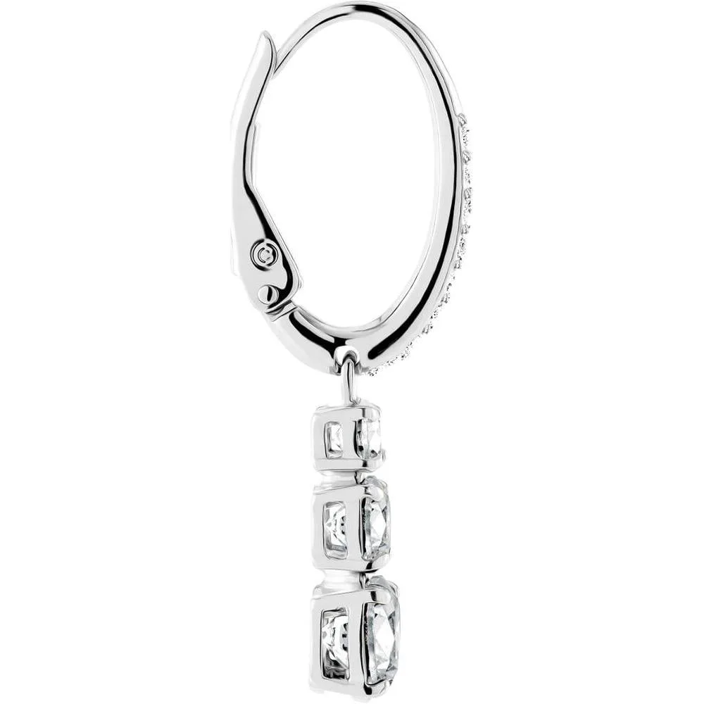 Swarovski colección de joyas: collar y aretes de cristal de trilogía de atracción, diseño elegante y atemporal