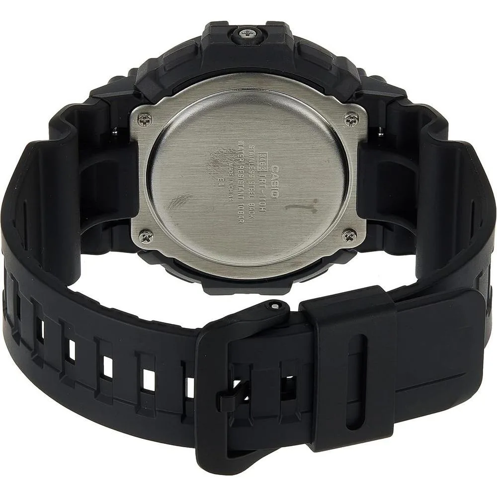 Casio Reloj de cuarzo resistente al barro con correa de resina y cuerpo de acero inoxidable, modelo TRT-110H-1AVCF
