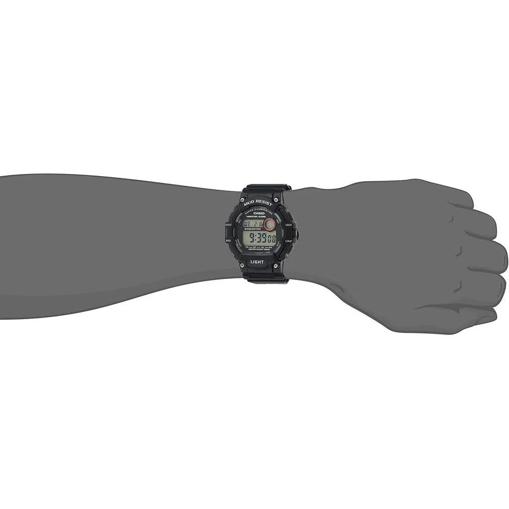 Casio Reloj de cuarzo resistente al barro con correa de resina y cuerpo de acero inoxidable, modelo TRT-110H-1AVCF