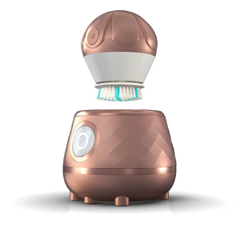 Cepillo facial TAO Clean Ona Diamond con estación de limpieza eléctrica, diseño ergonómico, doble velocidad, color oro rosa
