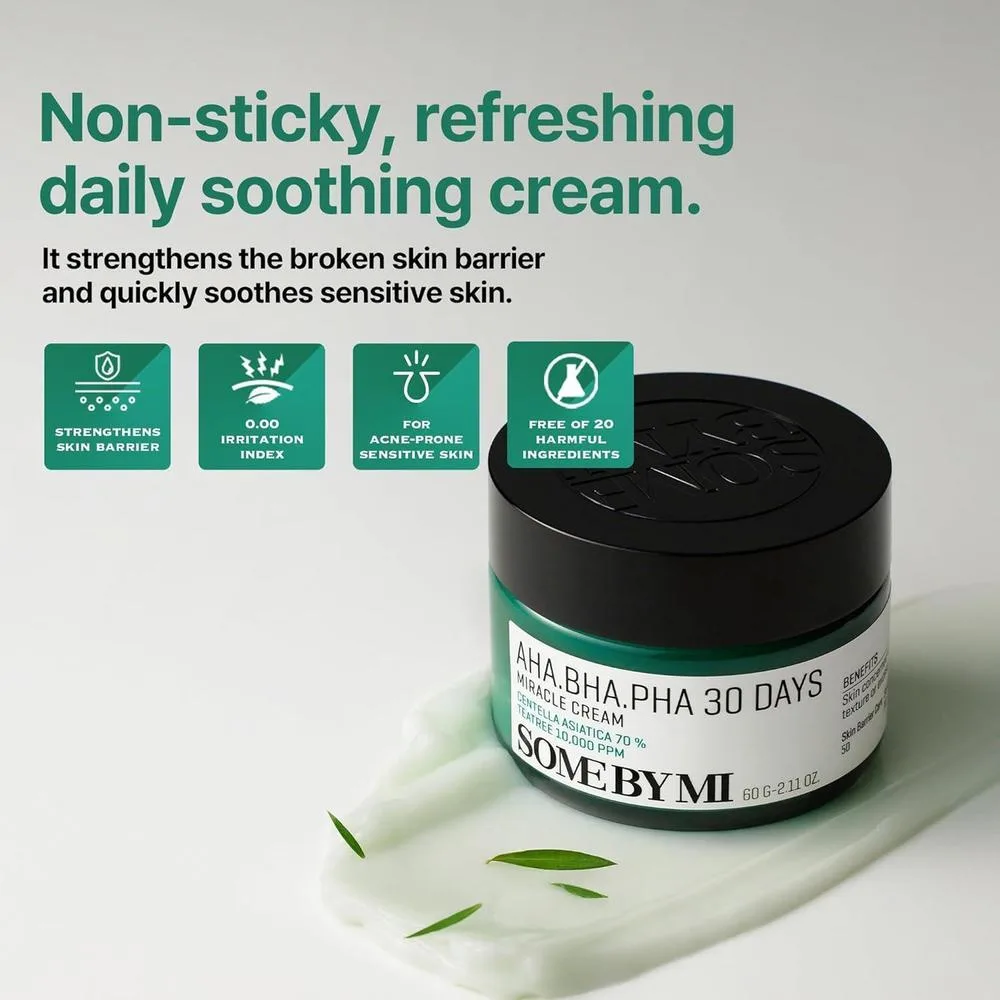 Some By Mi Aha Bha Pha Miracle Cream Hidratante Exfoliante Y Calmante Facial 60ml