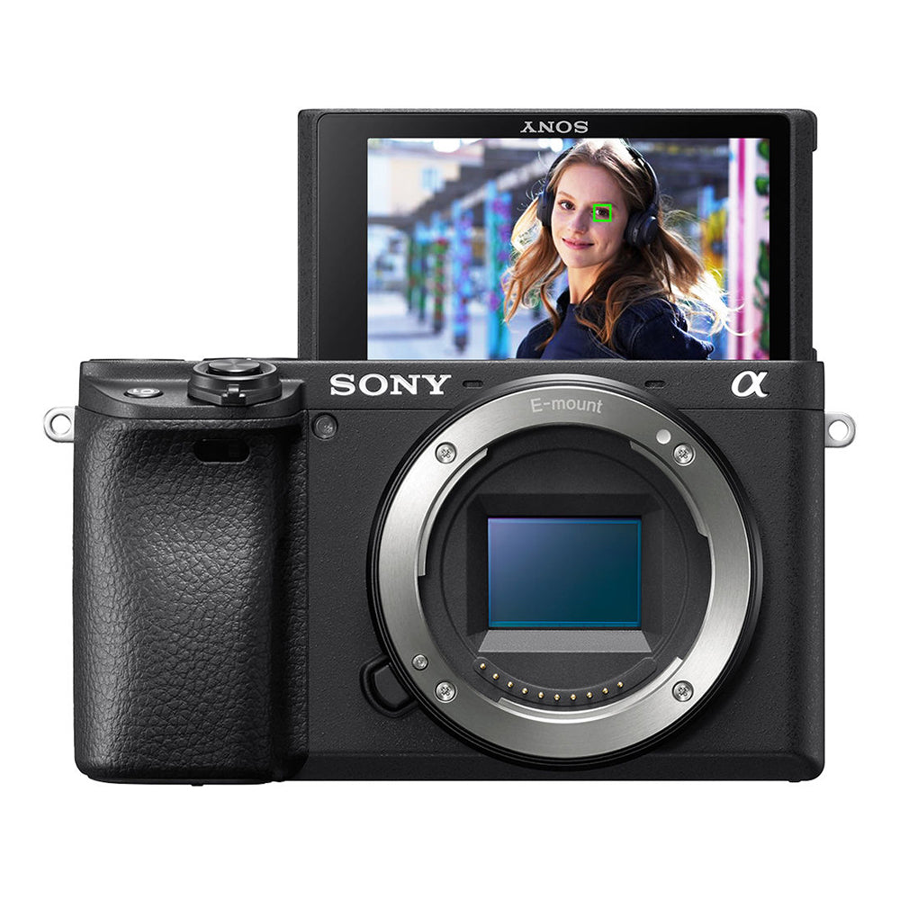 Sony Alpha a6400 Mirrorless Camera: Compact APS-C Interchangeable Lens Digital Camera with Real-Time Eye Auto Focus, 4K Video & Flip Up Touchscreen - E Mount Compatible Cameras - ILCE-6400/B Body