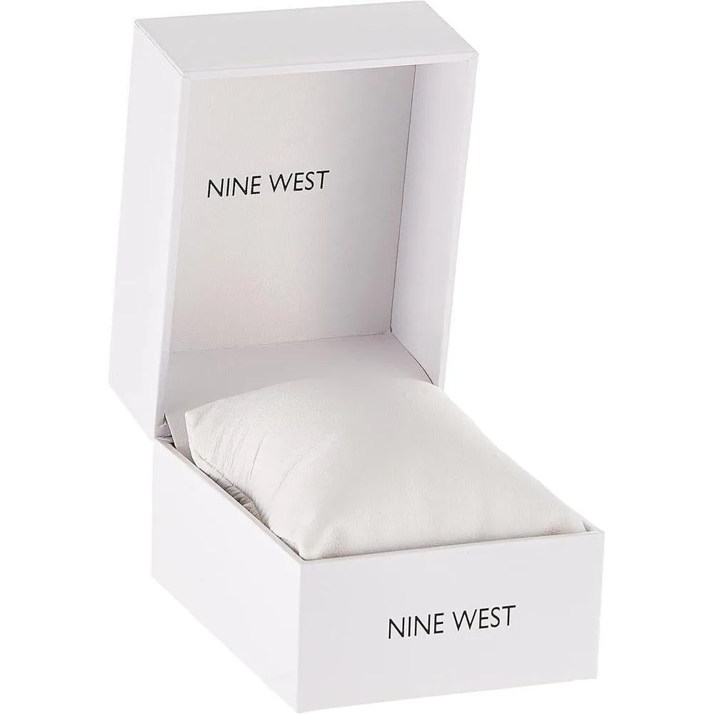 Nine West Reloj de Pulsera Analógico para Mujer, Diseño en Oro Rosa y Banda de Goma Lavanda