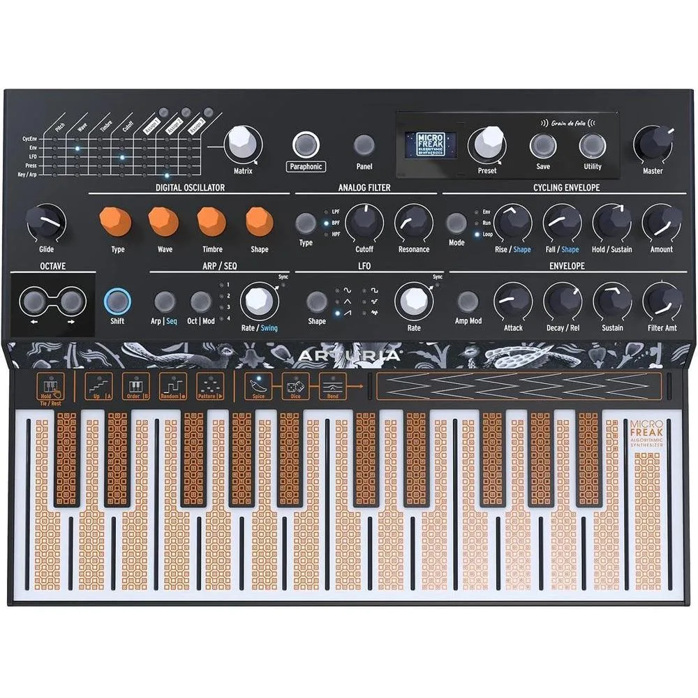 Arturia - Teclado sintetizador híbrido MicroFreak de 25 teclas, PCB, osciladores y filtros analógicos, color negro