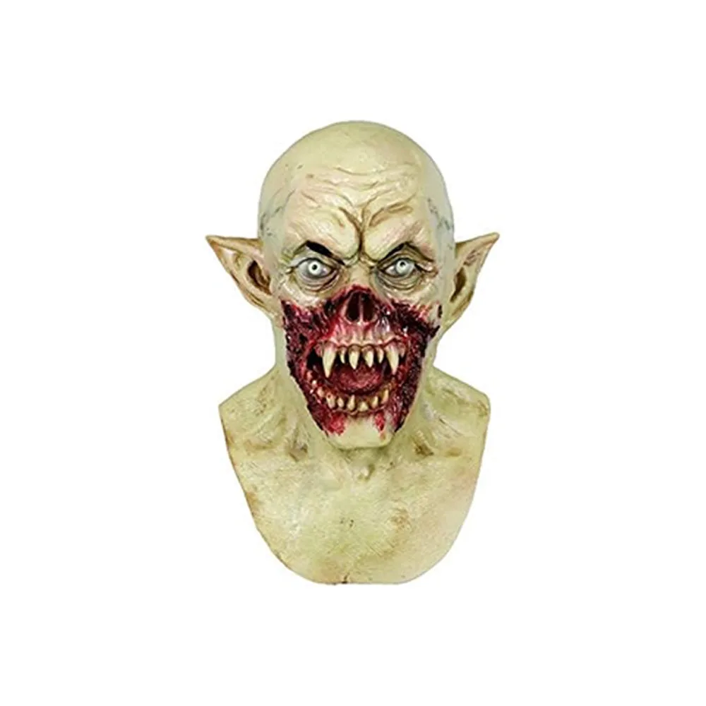 Molezu - Máscara De Vampiro De Terror, Monstruo De Drácula, Disfraz De Halloween, Fiesta De Terror, Demonio Zombi (Amarillo Tierra) (A)