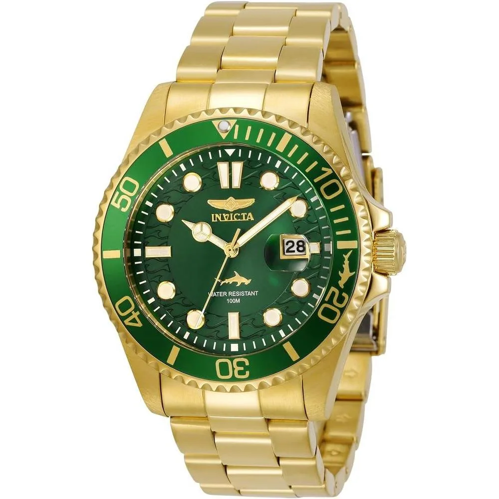 Invicta Mens Pro Diver Quartz Watch, Gold, 30027