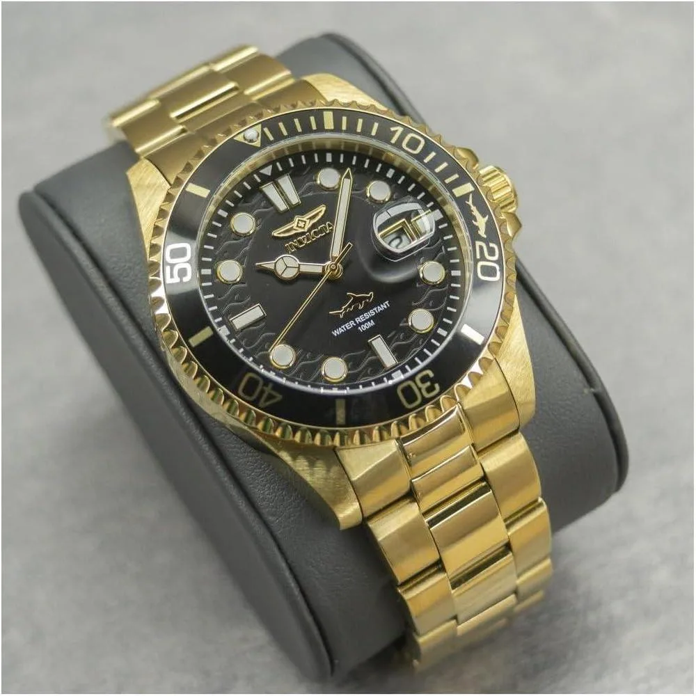 Invicta Pro Diver 30026 Reloj de cuarzo para hombre con caja de acero inoxidable y esfera negra