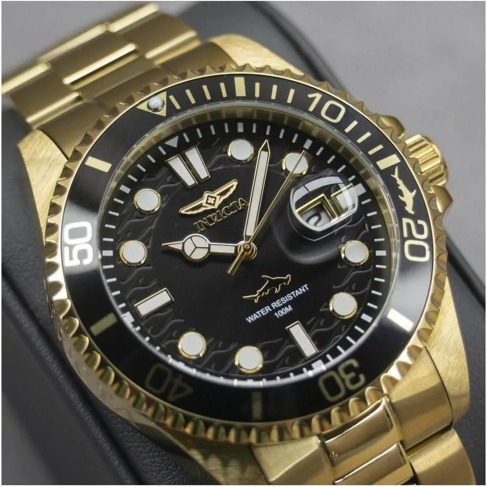 Invicta Pro Diver 30026 Reloj de cuarzo para hombre con caja de acero inoxidable y esfera negra