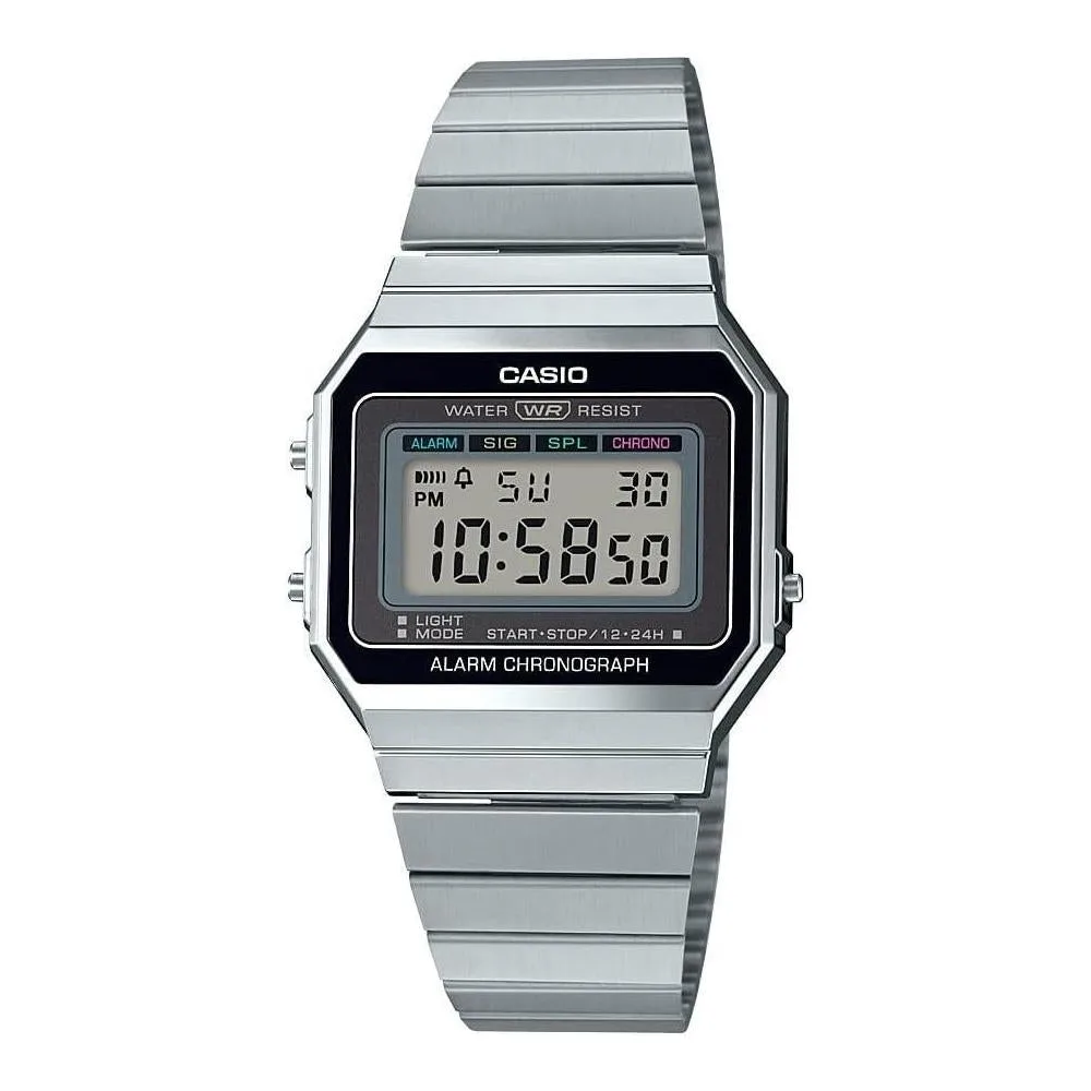Casio Men's A700W-1ACF Classic Digital Display Quartz Silver Watch
