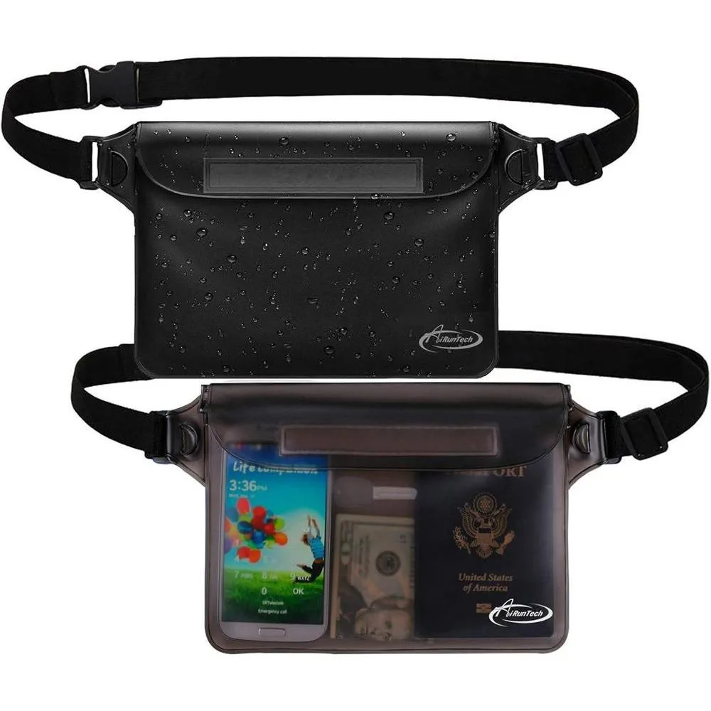 AiRunTech Waterproof Fanny Pack,Waterproof Pouch for Phone Passport Wallet Purse with Waist Strap,Floating Waterproof Bags for Travel Beach Swimming Kayaking Boating Pool Accessories