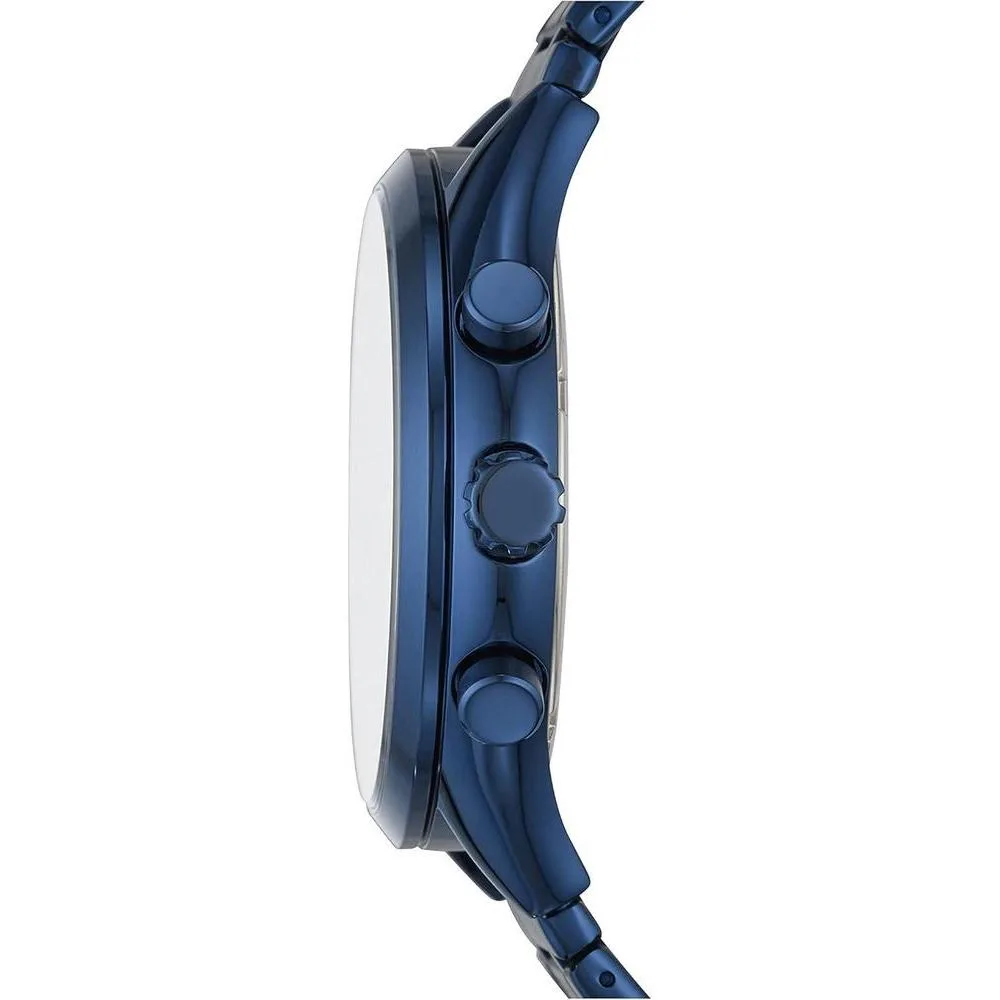 Reloj Fenmore de acero inoxidable azul marino con función múltiple y diseño moderno