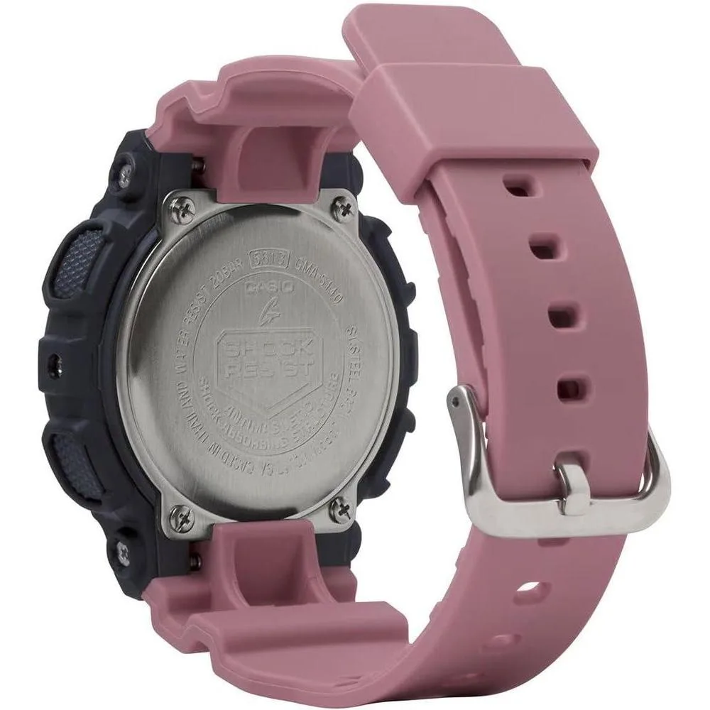 Reloj Casio Señoras G-Shock S-Series con Banda de Resina Rosa, Modelo GMAS140-4A, Analógico Digital