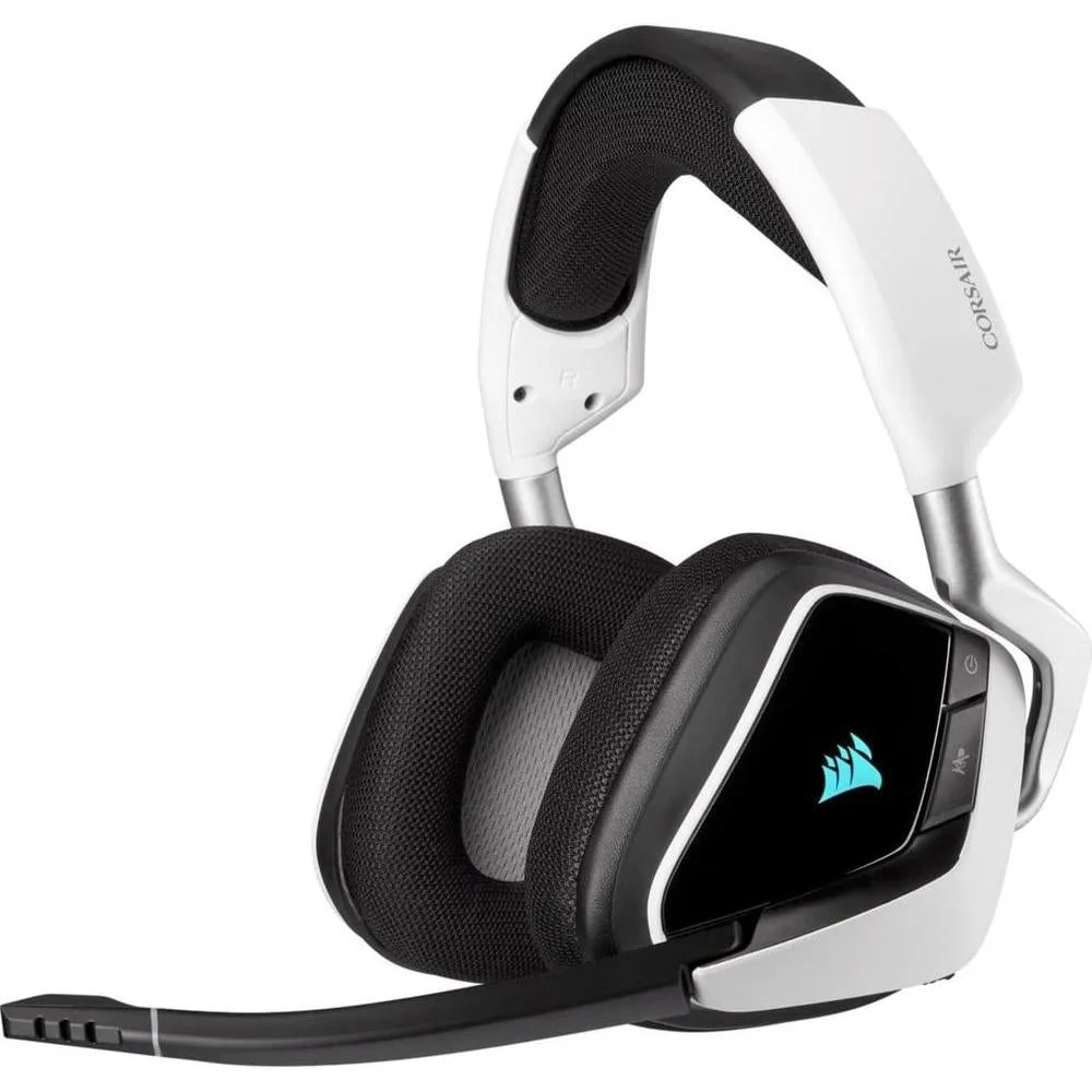 CORSAIR VOID RGB ELITE Wireless Gaming Headset – 7.1 Surround Sound – Omni-Directional Microphone – Microfiber Mesh Earpads – Up to 40ft Range – iCUE Compatible – PC, Mac, PS5, PS4 – White