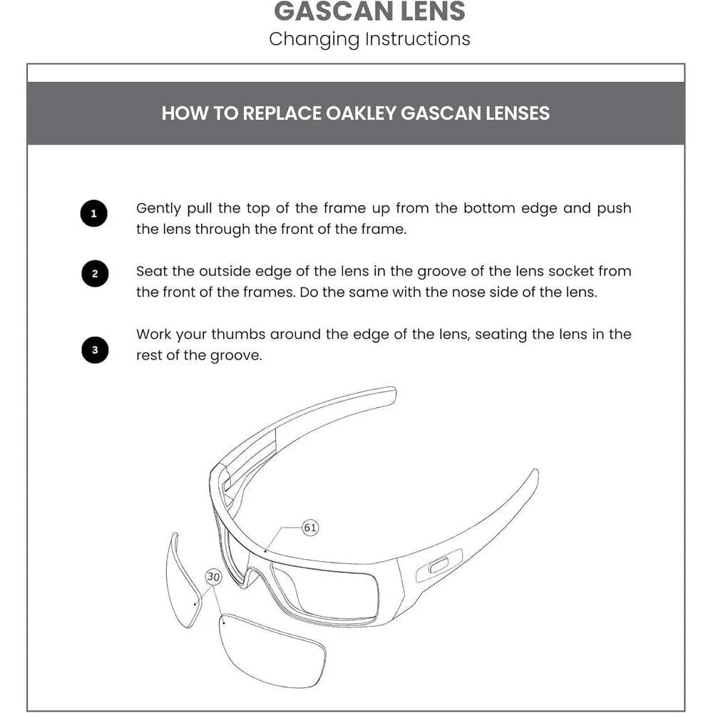 Lentes de Reemplazo Oakley Gascan Prizm con Bolsa y Paño de Microfibra Incluidos