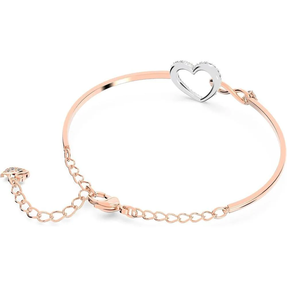 Swarovski Infinity Heart colección de joyas con collares y pulseras en oro rosa con cristales transparentes
