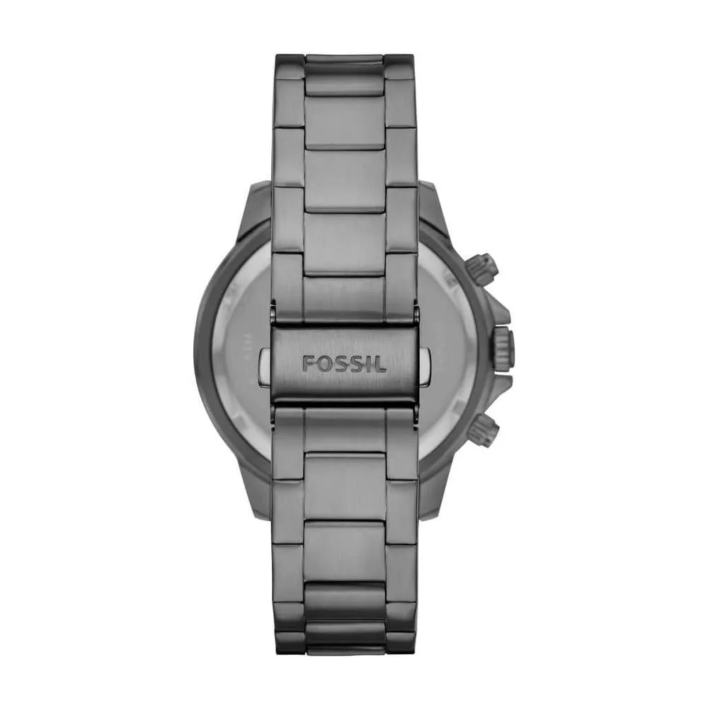 Bannon reloj multifunción moderno de acero inoxidable ahumado, diseño sofisticado para el hombre actual
