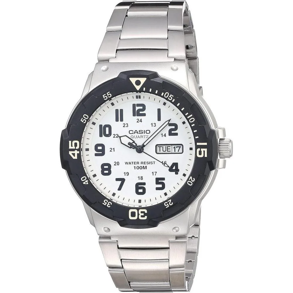 Casio MRW200H Series | Unisex Analog Watch | 100M WR | Stainless Steel Case | Resin Band | 2 Hand Analog (HR, Min, SEC) | Date Display | Screw Down Crown/Screw Down Caseback | 3 Year Battery