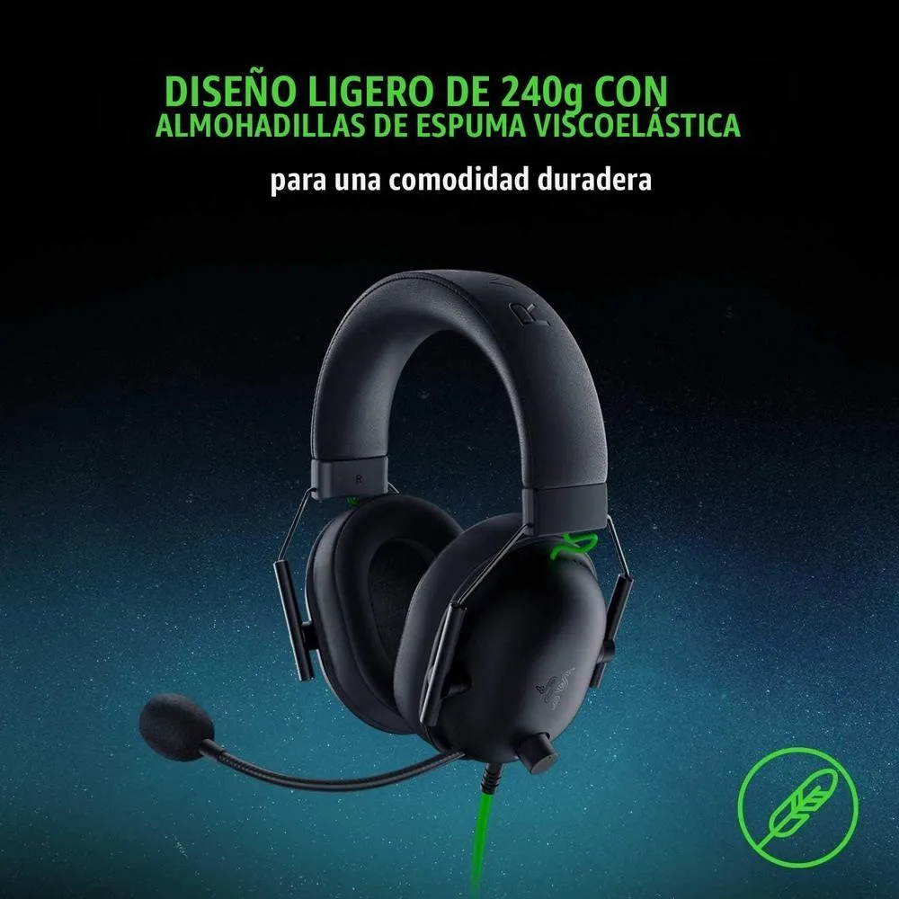 Razer BlackShark V2 X Auriculares para gamer con sonido envolvente 7.1 y almohadillas de espuma viscoelástica para PC, PS4, PS5 o Switch