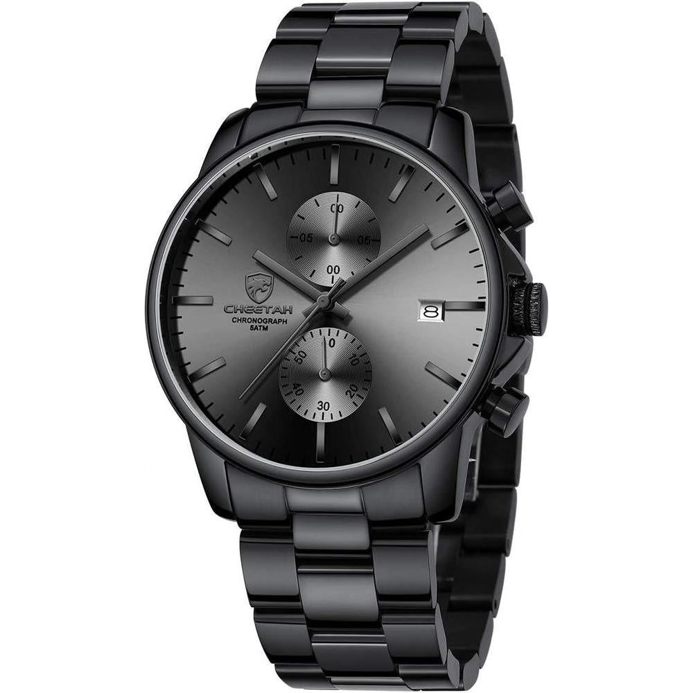 GOLDEN HOUR Fashion Business Mens Watches with Stainless Steel Waterproof Chronograph Quartz Watch for Men, Auto Date