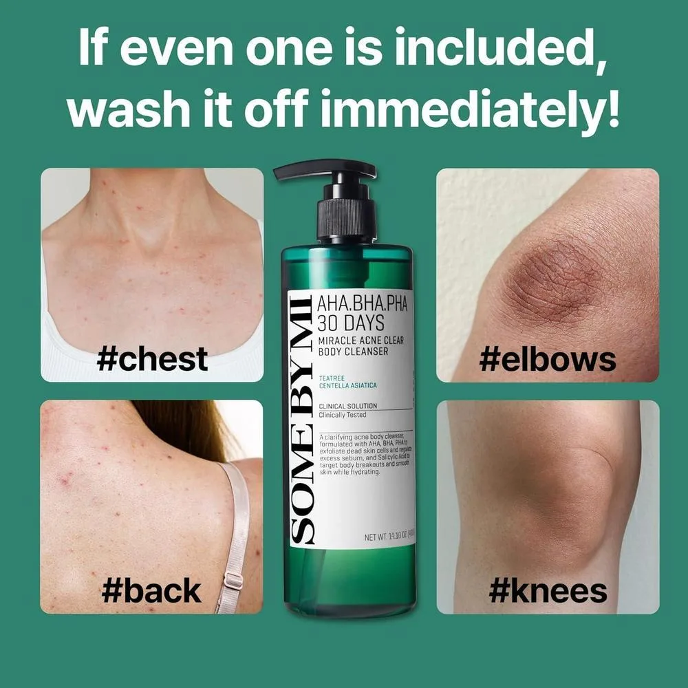 SOME BY MI AHA BHA PHA Miracle Limpiador Antiacné Cuerpo con Árbol de Té y Ácido Salicílico, Limpieza Profunda