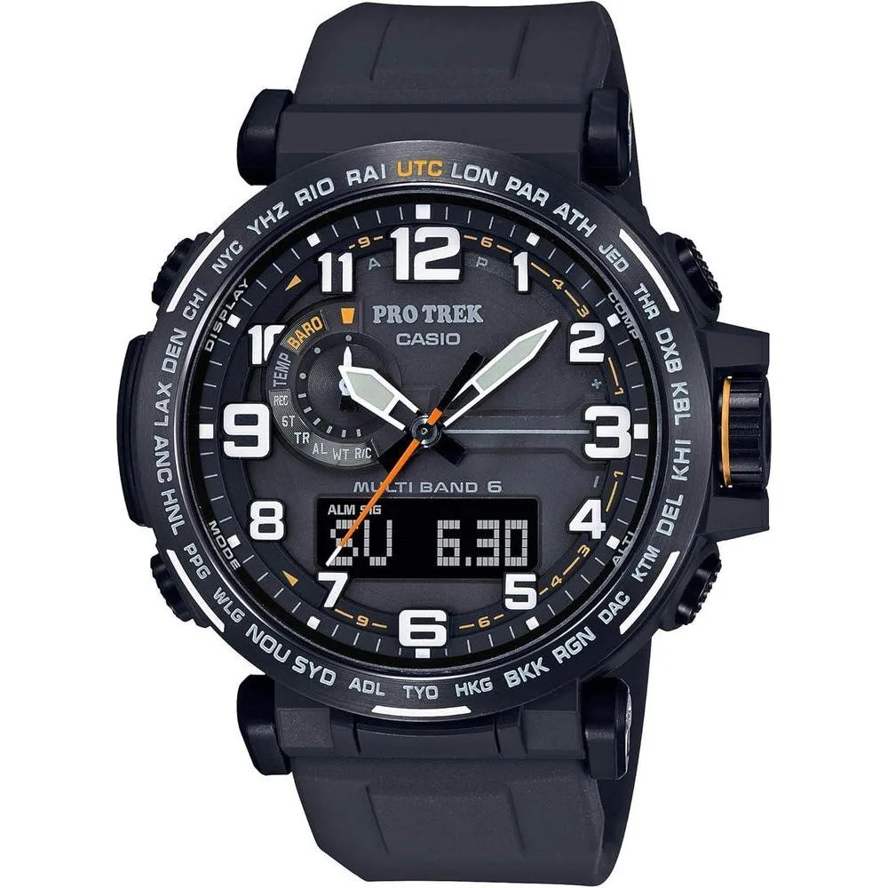 Casio PRW6600Y Series | Pro Trek | 100M WR | Compass | Alt/Baro-Thermo | Tough Solar Power | Atomic Timekeeping | 1-100 SEC Stopwatch | Countdown Timer | World Time