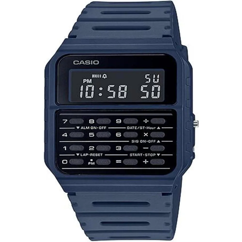Casio CA-53WF-2B Calculator Blue Digital Mens Watch Original New Classic CA-53