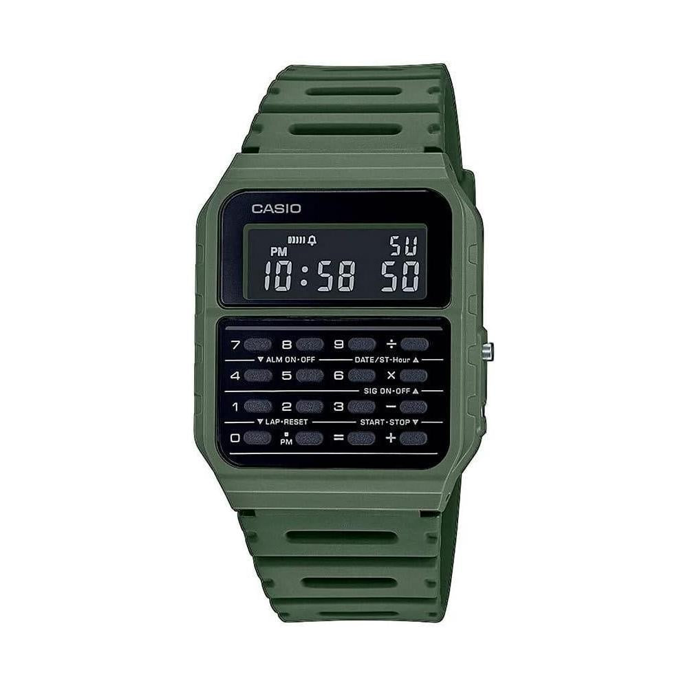Casio CA-53WF-3B Calculator Green Digital Mens Watch Original New Classic CA-53, 43.2×34.4×8.2mm (CA-53WF-3BDF)