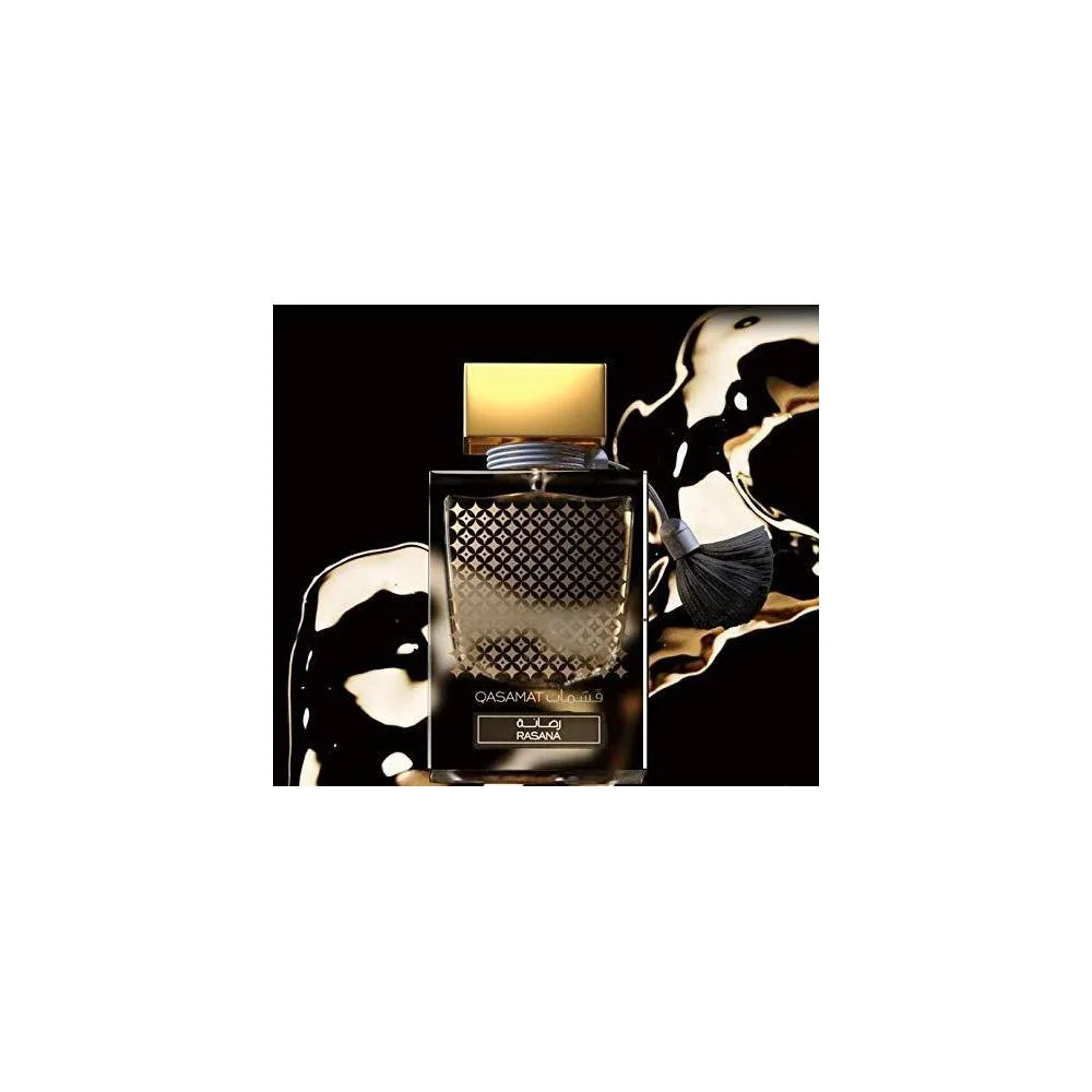 RASASI Qasamat Rasana - Eau de Parfum Premium Árabe para Mujeres y Hombres – Fragancia con notas de Bergamota, Sándalo y Ámbar