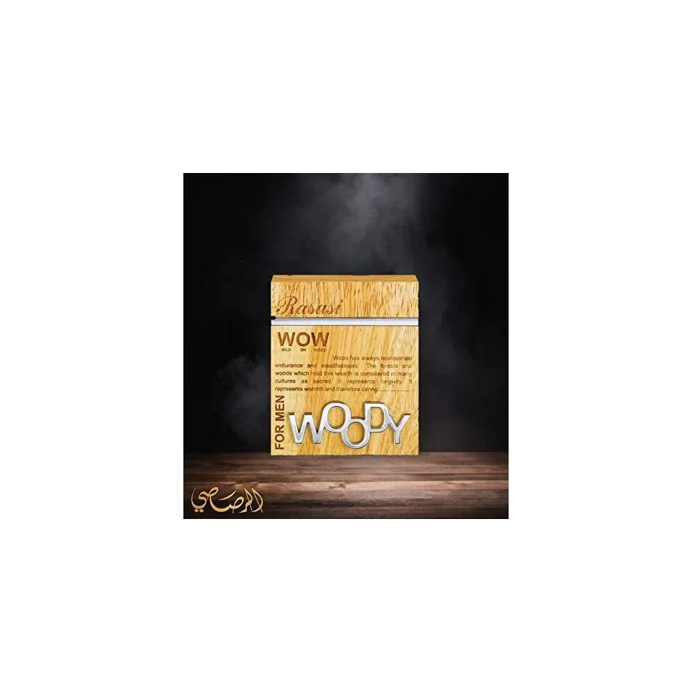 RASASI Wow Woody para hombre EDP - Eau de Parfum con aromas afrutados y notas de pomelo, mandarina y almizcle