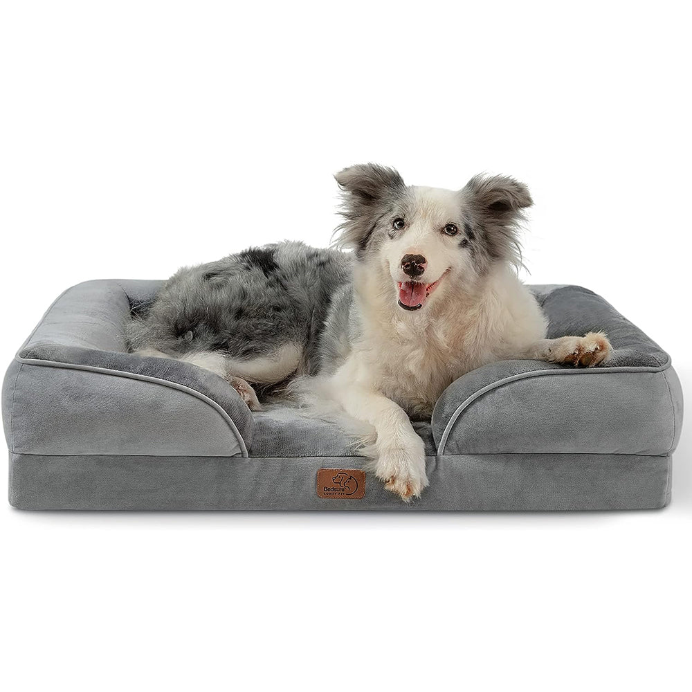 Bedsure Cama ortopédica grande para perros grandes, sofá grande de espuma impermeable con funda extraíble lavable, forro impermeable y sofá inferior antideslizante, cama para mascotas