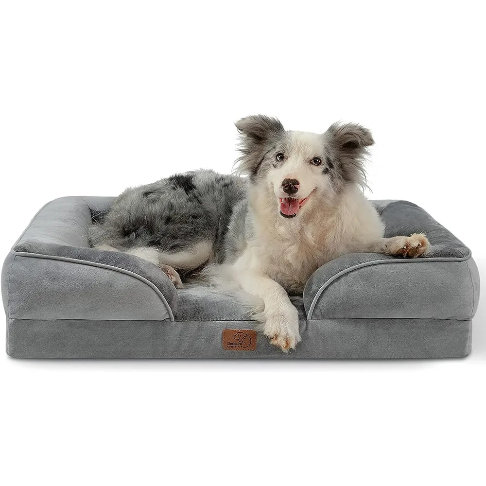 Bedsure Cama ortopédica grande para perros grandes, sofá grande de espuma impermeable con funda extraíble lavable, forro impermeable y sofá inferior antideslizante, cama para mascotas
