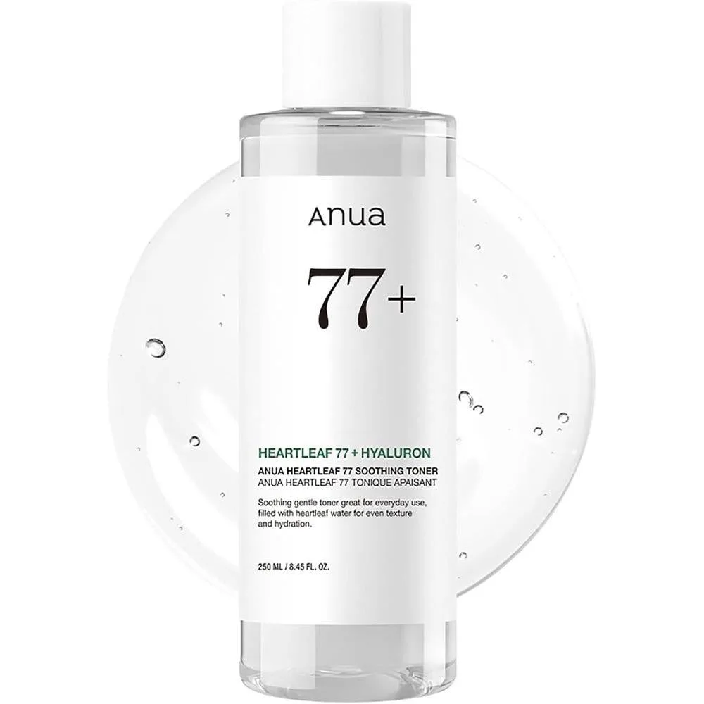 Anua Heartleaf 77 Tónico Calmante I pH 5.5 Cuidado de Problemas, Piel Calmante, Refrescante, Hidratante, Purificante, Libre de Crueldad, Vegano, (250ml / 8.45 fl.oz.)