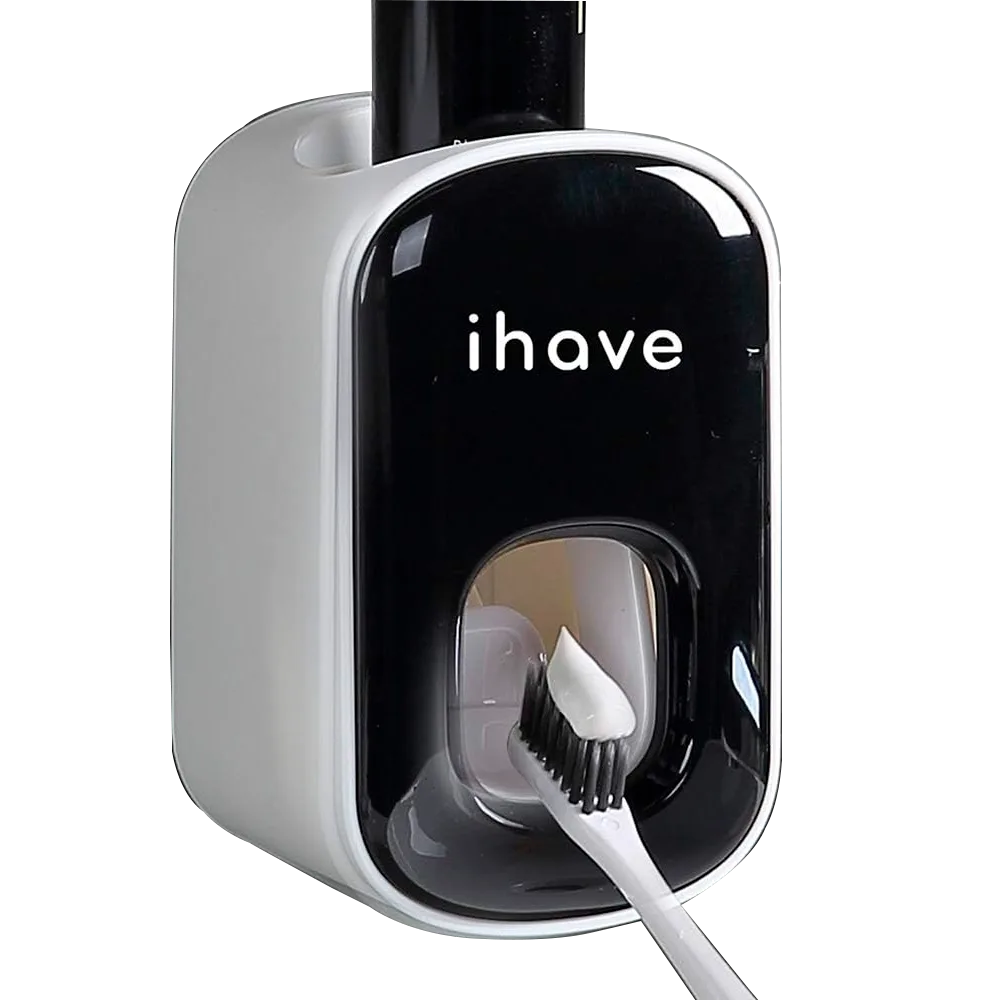 iHave - Dispensador de pasta de dientes para montaje en pared para baño, exprimidor automático de pasta de dientes
