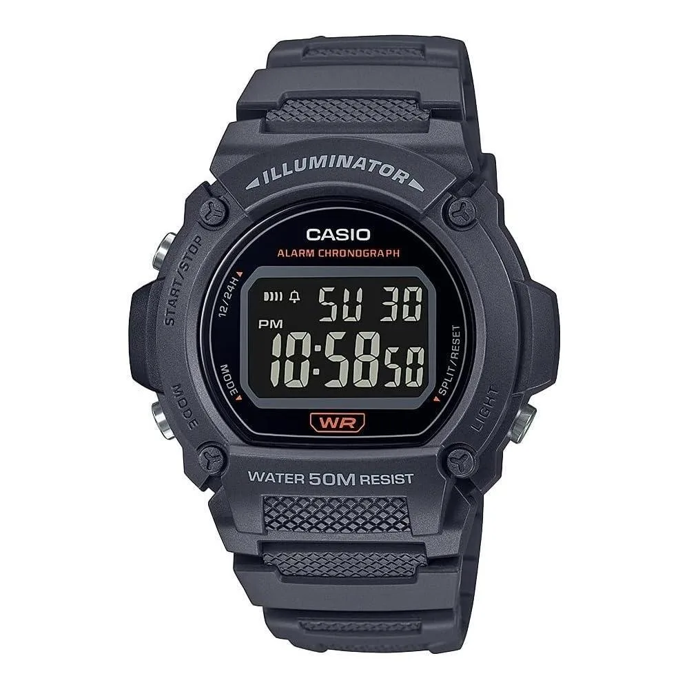 Casio W219H Series | Men’s Digital Watch | 50M WR | LED Illuminator | 100 SEC Chronograph | 1/100 SEC Stopwatch | Daily Alarm | Hourly Time Signal | Auto Calendar | 7 Year Battery