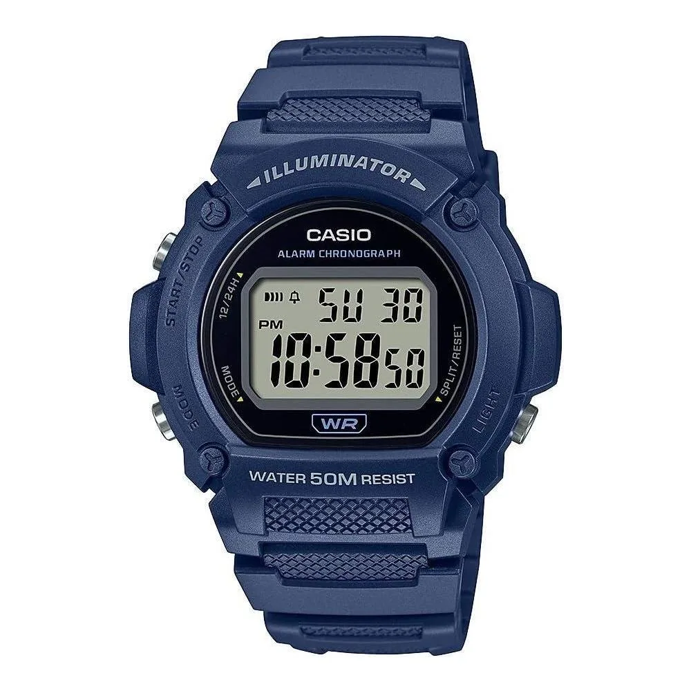 Casio W219H Series | Men’s Digital Watch | 50M WR | LED Illuminator | 100 SEC Chronograph | 1/100 SEC Stopwatch | Daily Alarm | Hourly Time Signal | Auto Calendar | 7 Year Battery