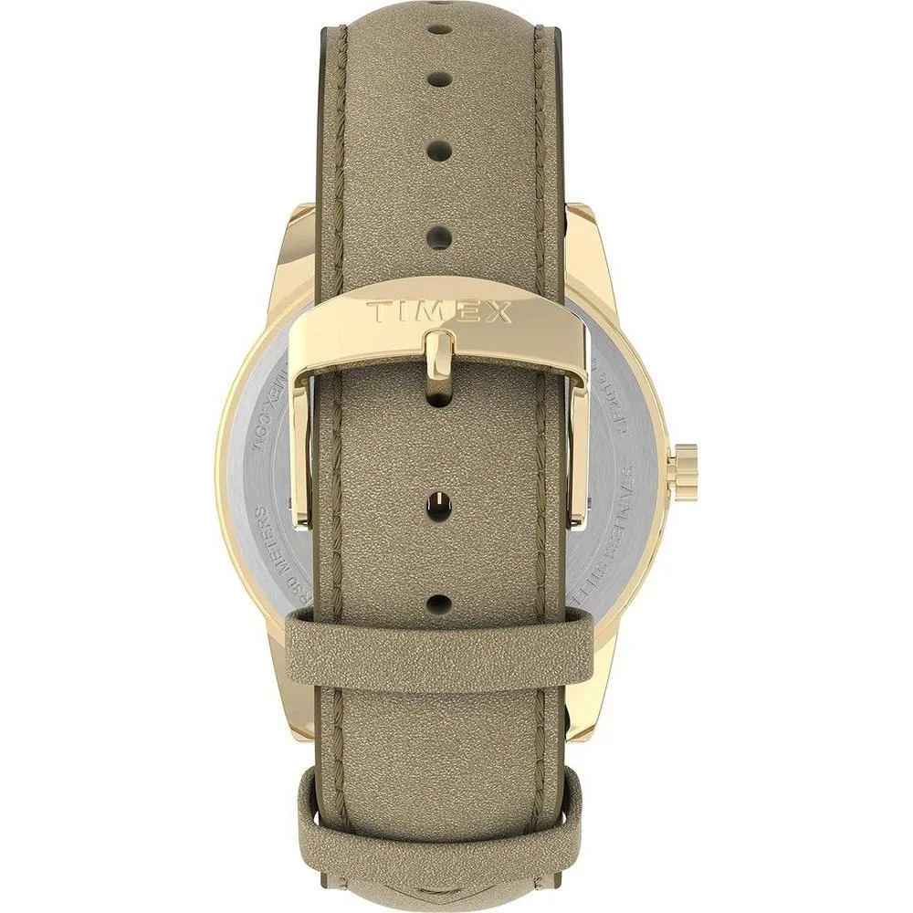Reloj Timex Easy Reader para mujer con esfera clara, correa de cuero y resistencia al agua hasta 30 m