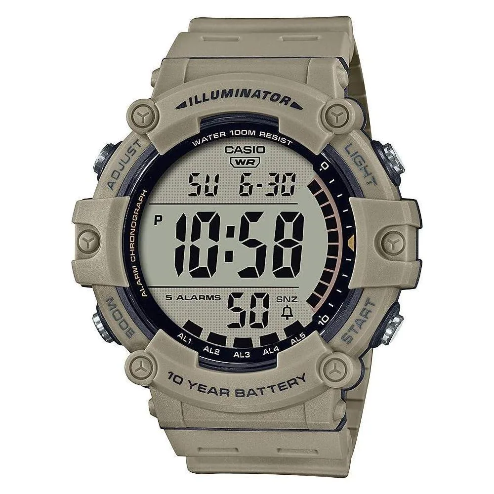 Casio Illuminator AE1500WH Series | 10-Year Battery | LED Backlight | 5-Alarms | 1/100 Sec Stopwatch | Men's Digital Watch