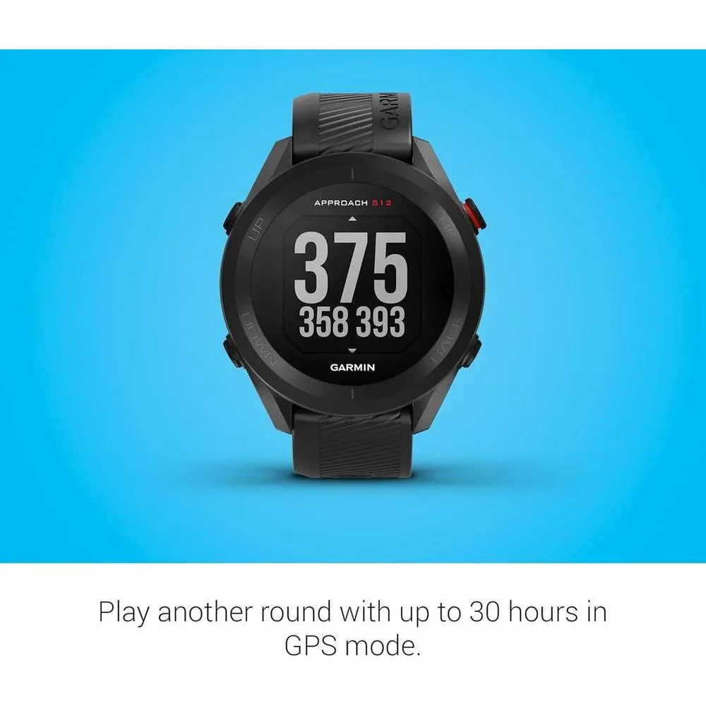Garmin Approach S12, reloj de golf GPS fácil de usar con más de 42K campos precargados, color negro