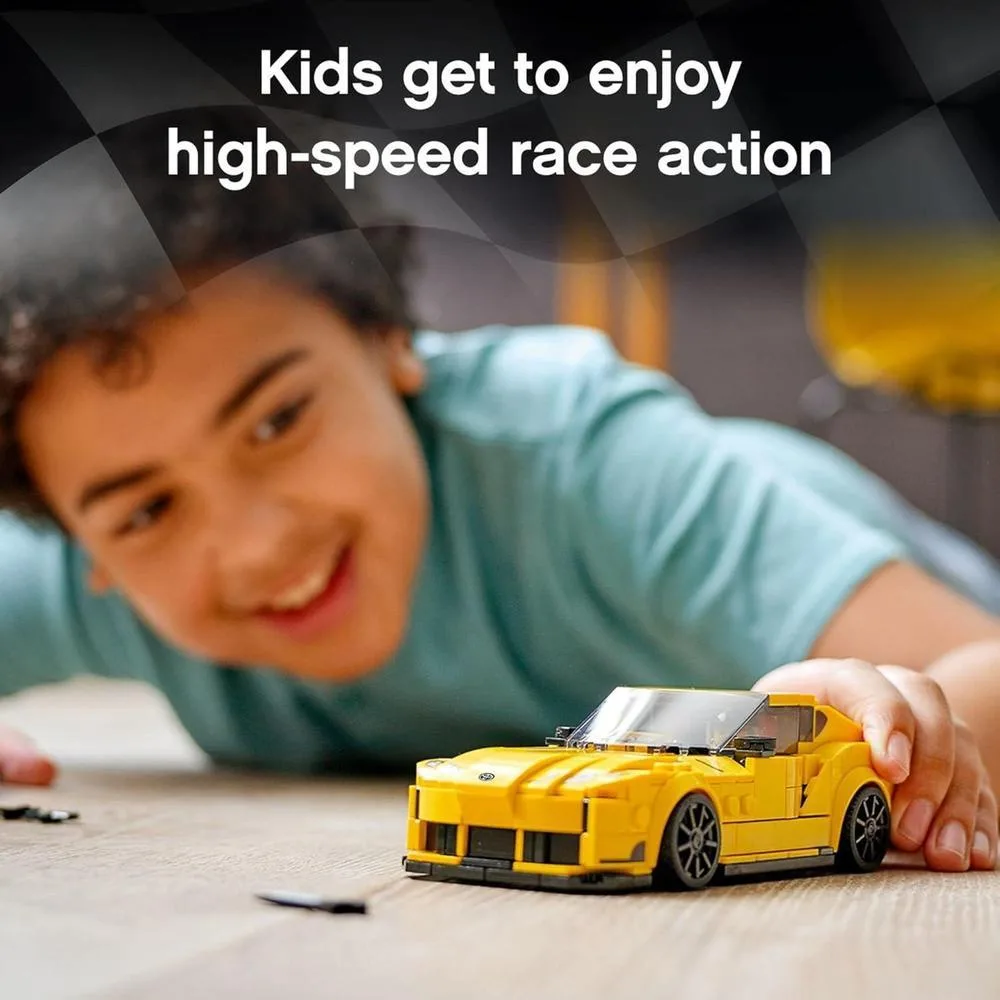 LEGO Speed Champions Toyota GR Supra Juego de coche deportivo coleccionable con minifigura de piloto de carreras