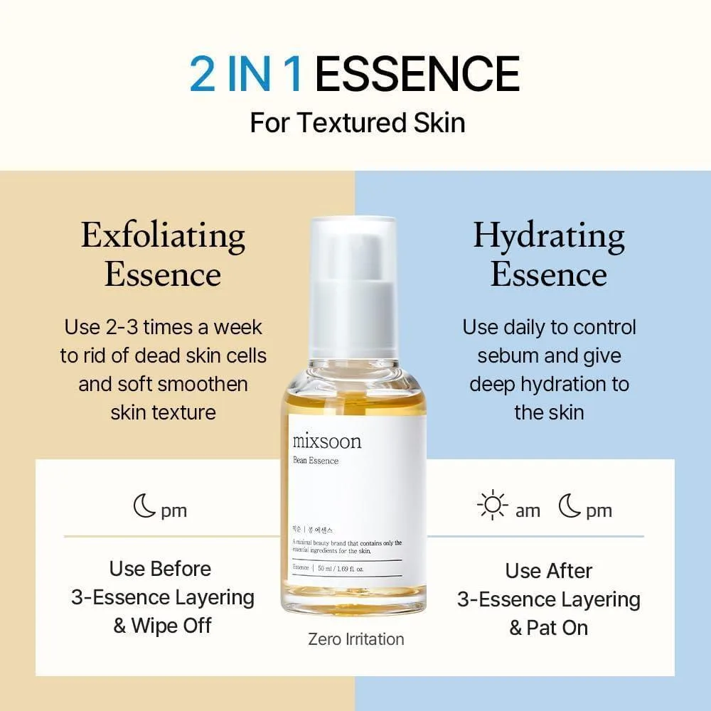 Mixsoon Suero Facial Bean Essence Exfoliante Con Mucina De Caracol Para Piel Suave 50ml