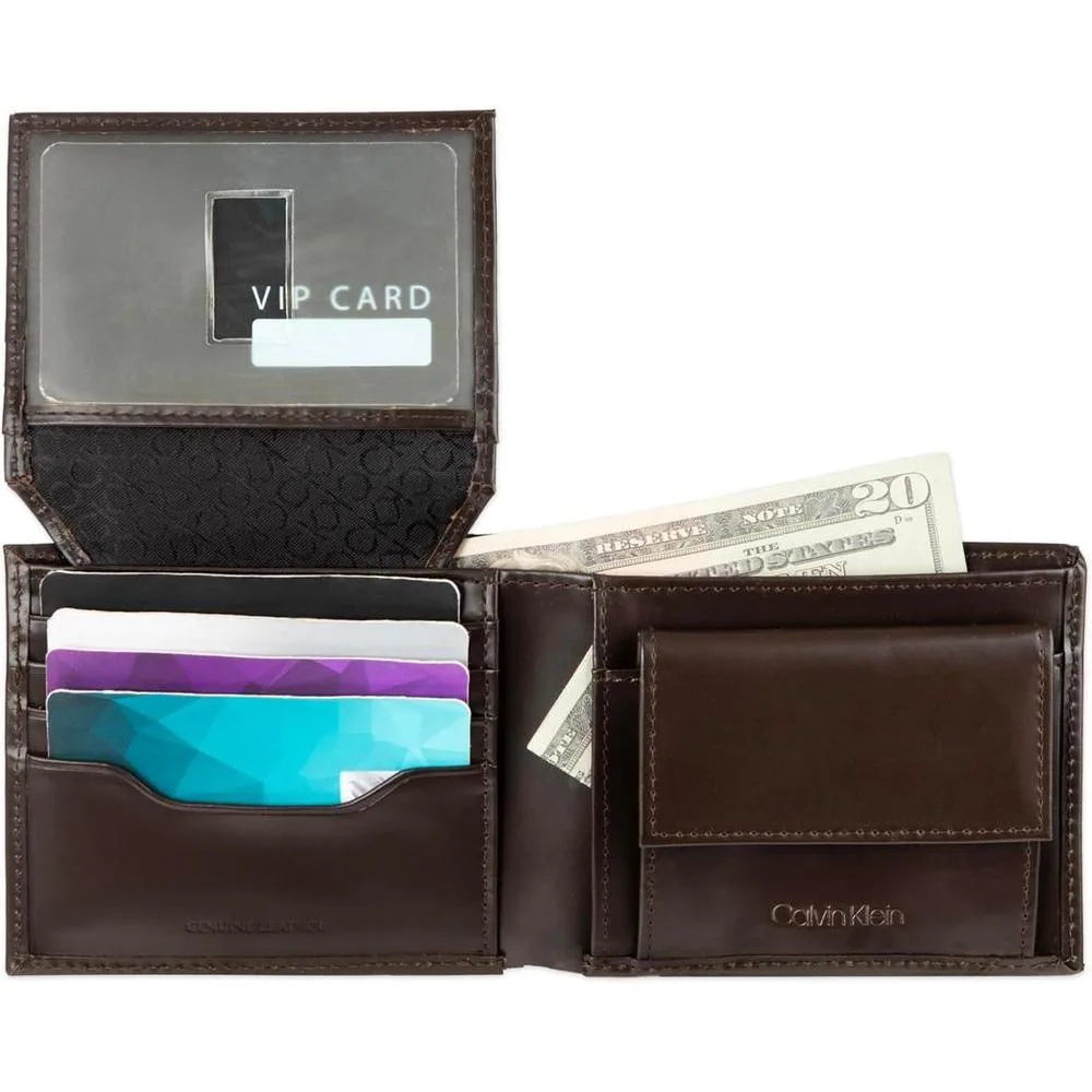 Conjunto de billetera minimalista y tarjetero Calvin Klein para hombre con tecnología RFID para protección